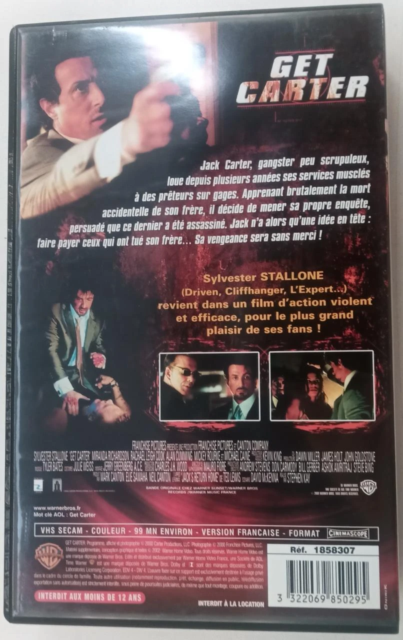 VHS Get Carter – Sylvester Stallone, Michael Caine – photo 4